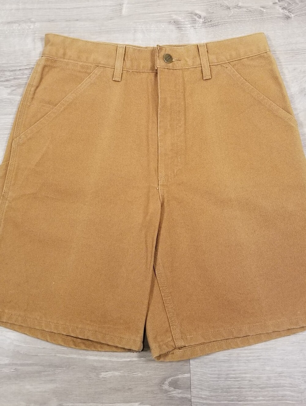 VTG Carhartt B25 Shorts Mens 30 Brown Duck Canvas USA Carpenter Workwear NWOT - Picture 2 of 6